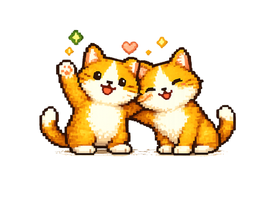 Zwei Katzen, die Freunde sind